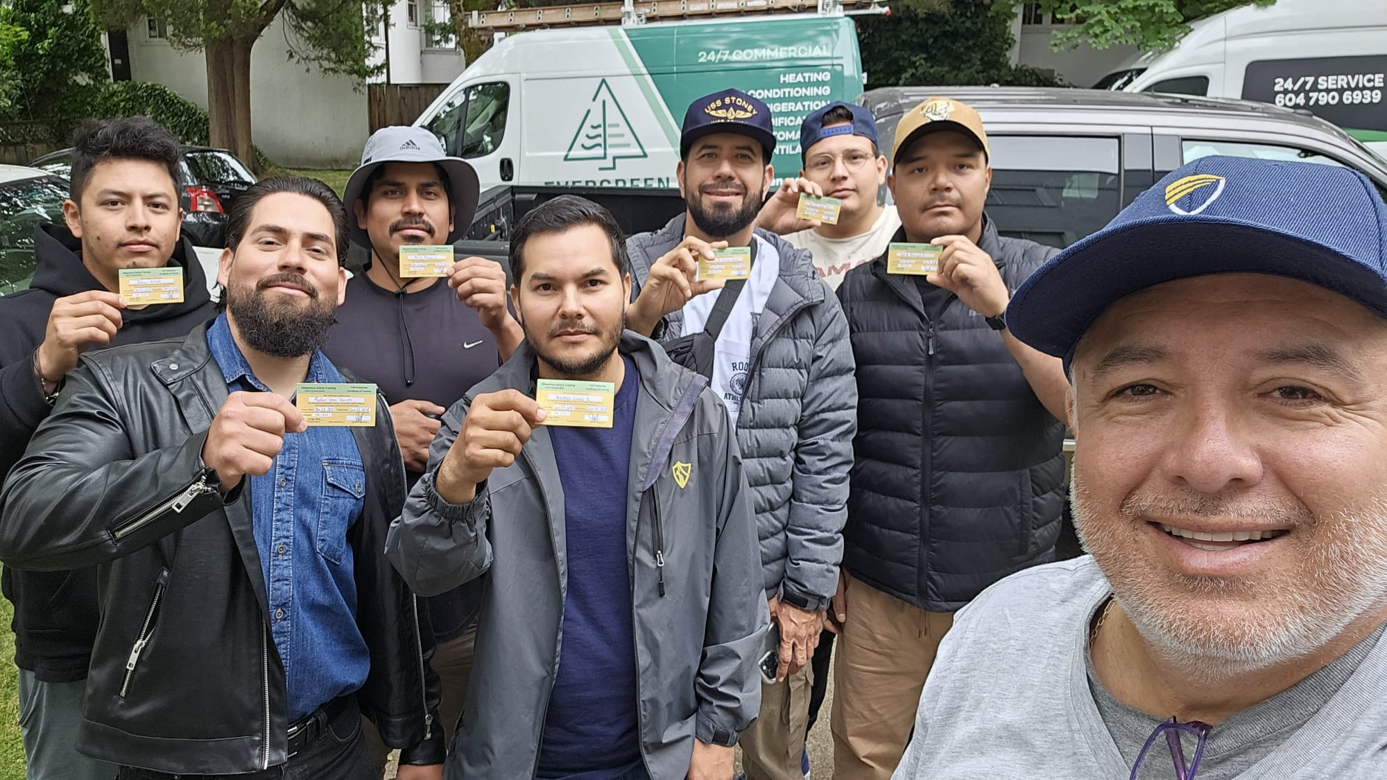 Real job site safety training session